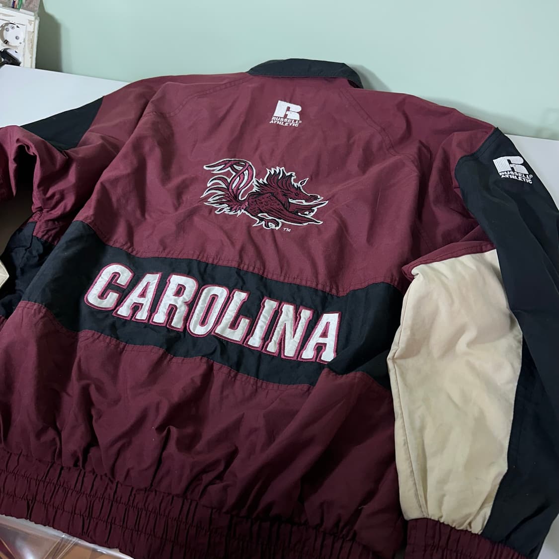 L-XL 러셀에슬레틱 USA 90‘s 오버핏 나일론 캐롤라이나 바람막이 상품이미지2