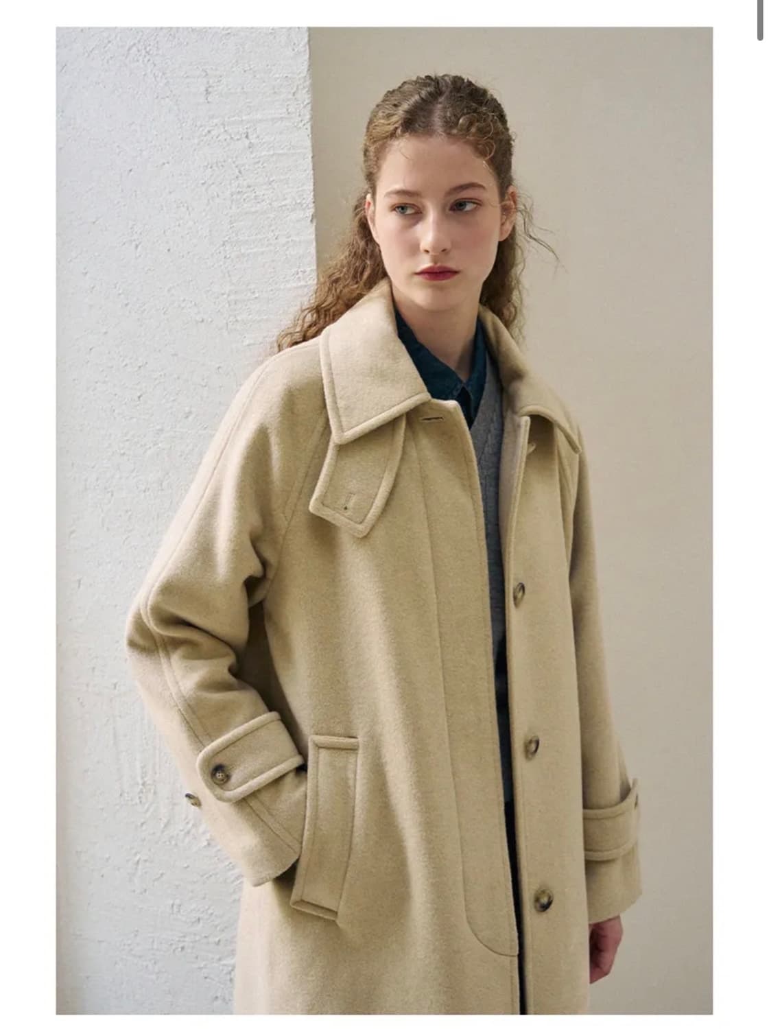 (새상품)(S) 드로우핏 우먼 소프트 캐시미어 싱글 발마칸 코트 상품이미지3