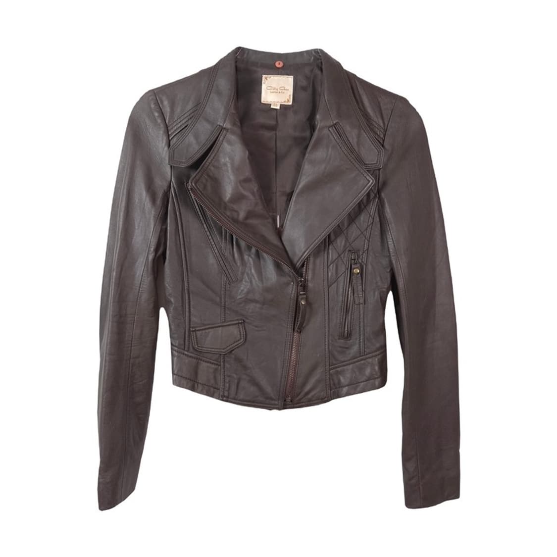 City Gee 천연 양가죽 라이더 자켓 브라운 55 상품이미지1