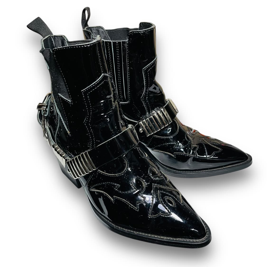 락시크 트라이벌 벨티드 에나멜 빈티지 웨스턴 부츠 상품이미지3