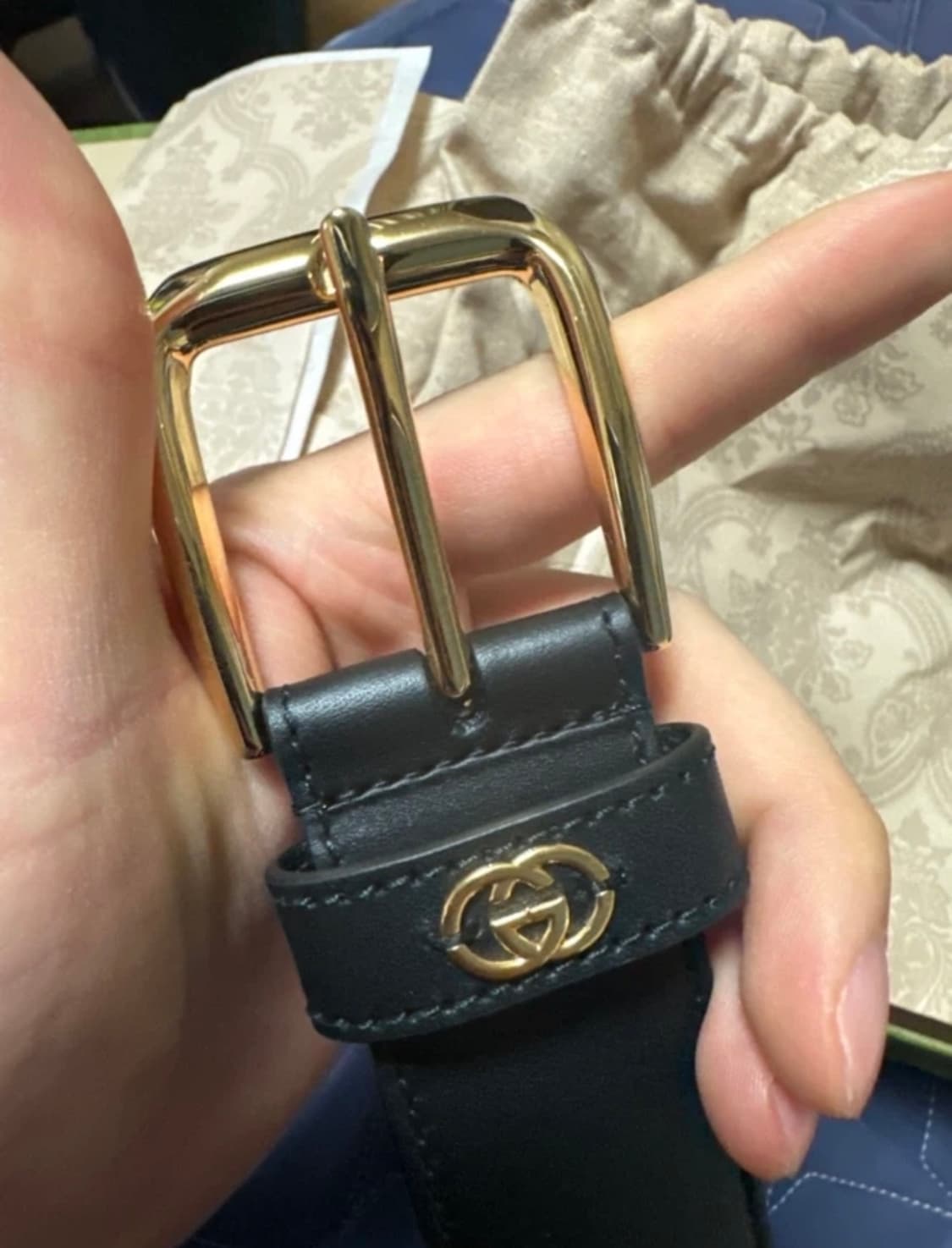 구찌 스퀘어 버클 벨트 673921 AP00G 1000 새상품 상품이미지2