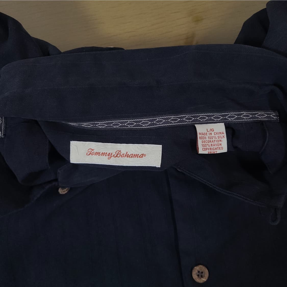 90s 93년 토미 바하마 빈티지 실크 오버핏 블랙 반팔 셔츠 상품이미지7