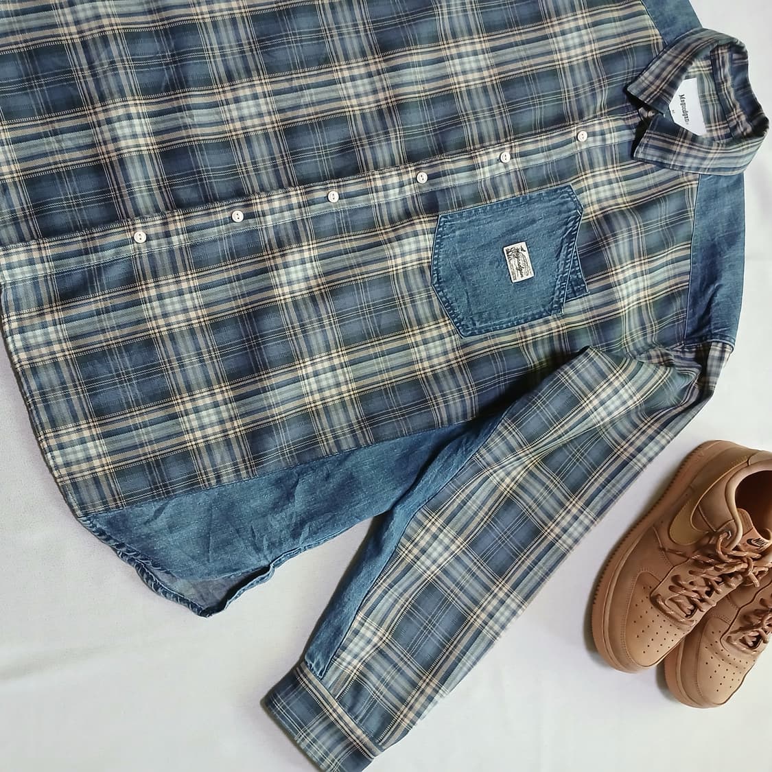 magoodgan 맥우드건 남녀공용 체크 데님 셔츠 남방 상품이미지7