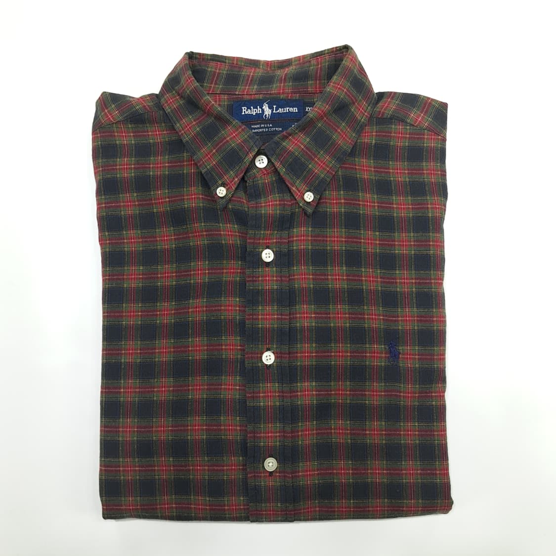 CN346 2XL 폴로 랄프로렌 80s USA 크리스마스 타탄체크 셔츠 상품이미지8