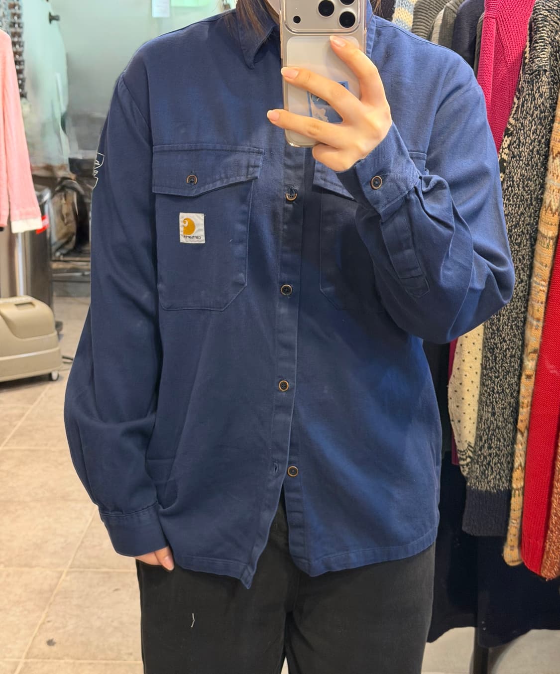 [NO.9] 칼하트 네이비 투포켓 티셔츠 상품이미지1