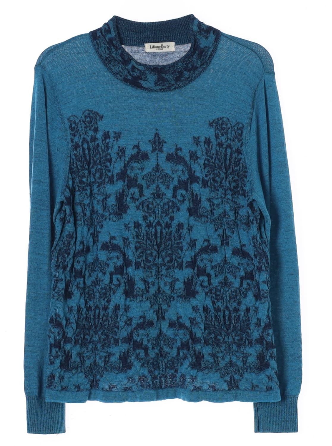 (착샷O)빈티지 딥블루 유니크 패턴 니트 상품이미지1