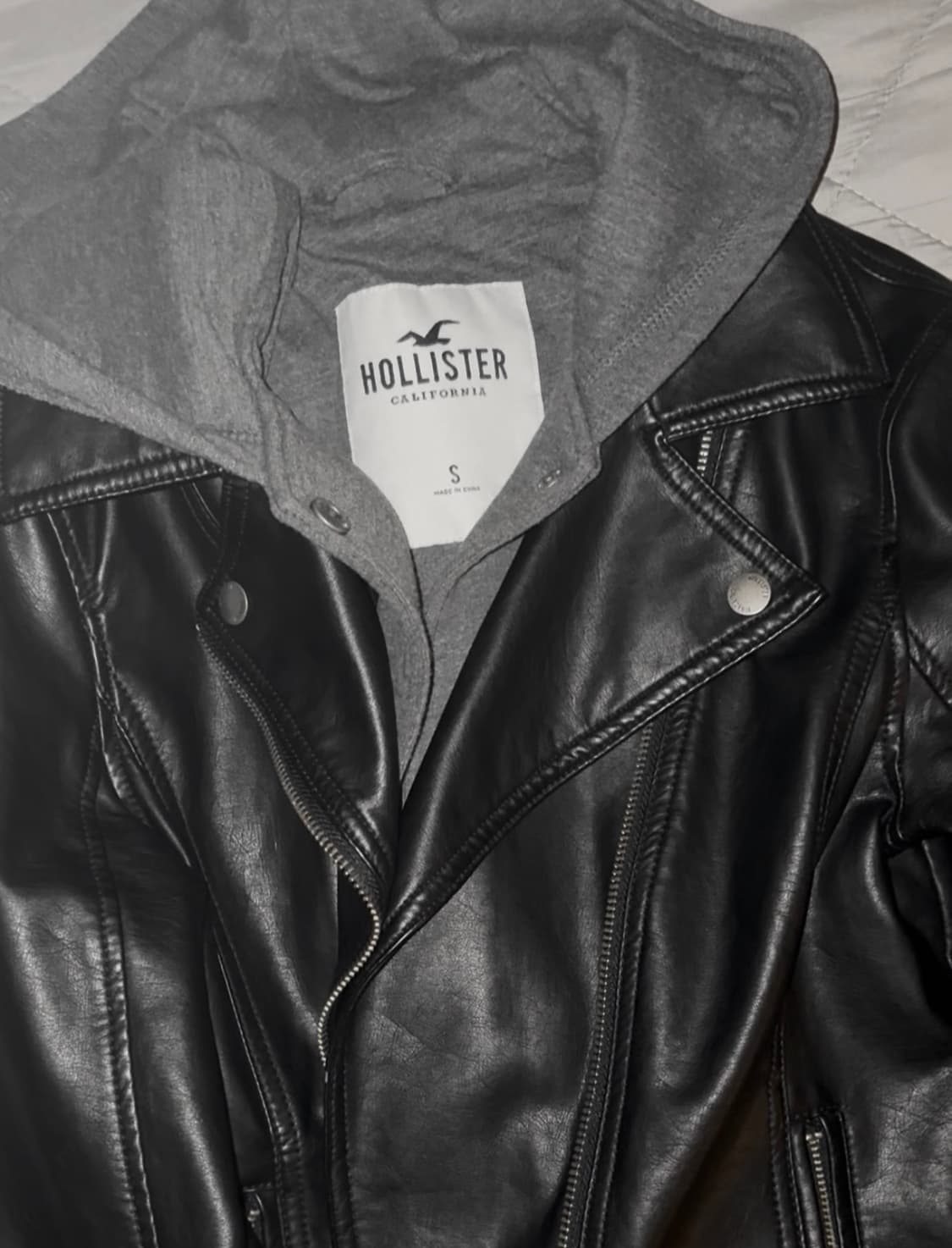 홀리스터 Hollister 후드 레더자켓 S y2k 펑크 갸루 빈티지 상품이미지1