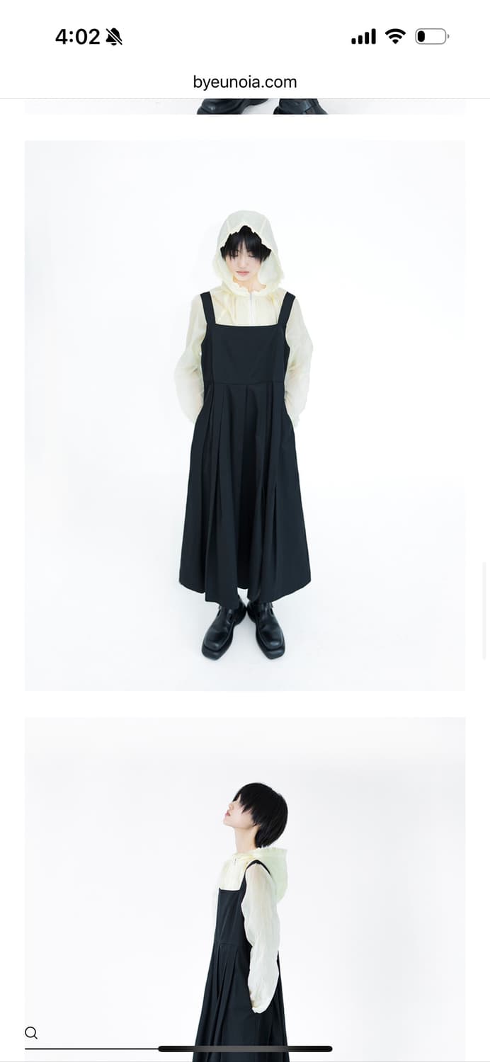 유노이아 String Tuck Dress 블랙 상품이미지4