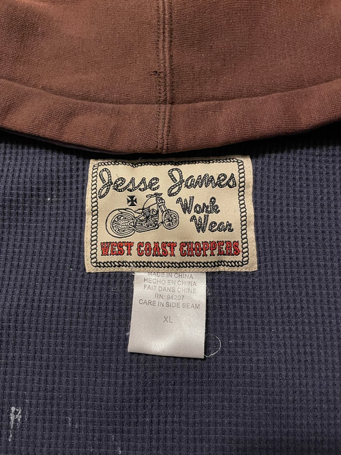 웨스트코스트차퍼스 와플 후드집업 브라운 [XL] 상품이미지5