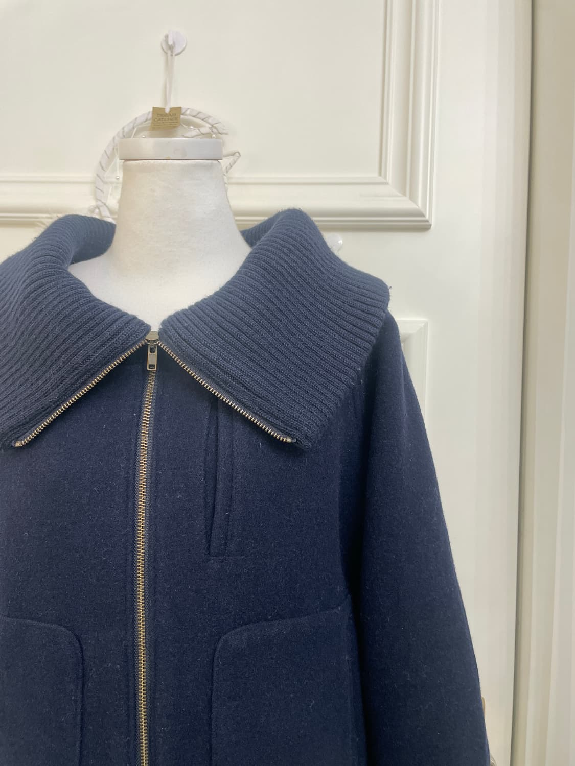 EARTH navy knit collar coat jacket 상품이미지6