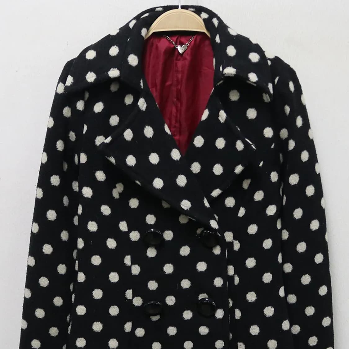 PINKY GIRLS 도트 울 혼방 더플 코트 60437 상품이미지3