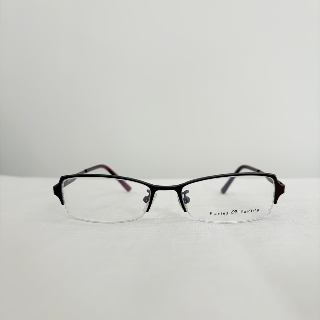 VENETIAN 무광 레드 반무테 빈티지안경 상품이미지1