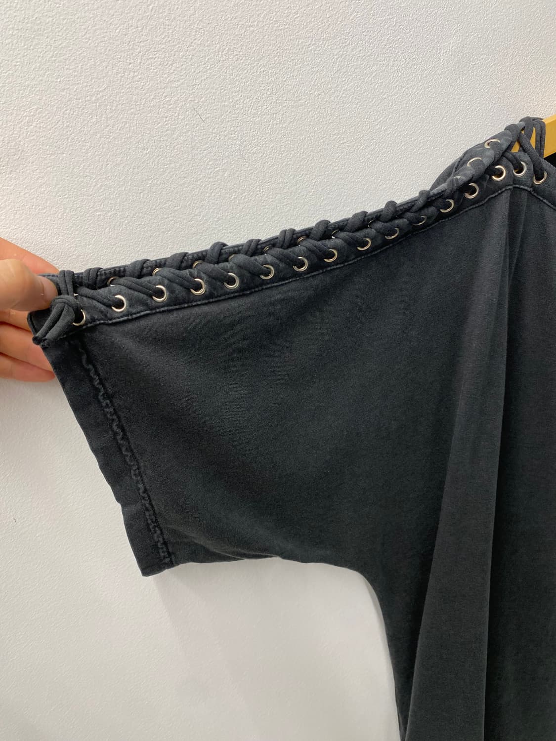 [F] Diesel 디젤 아일렛 레이스 업 티셔츠 상품이미지4
