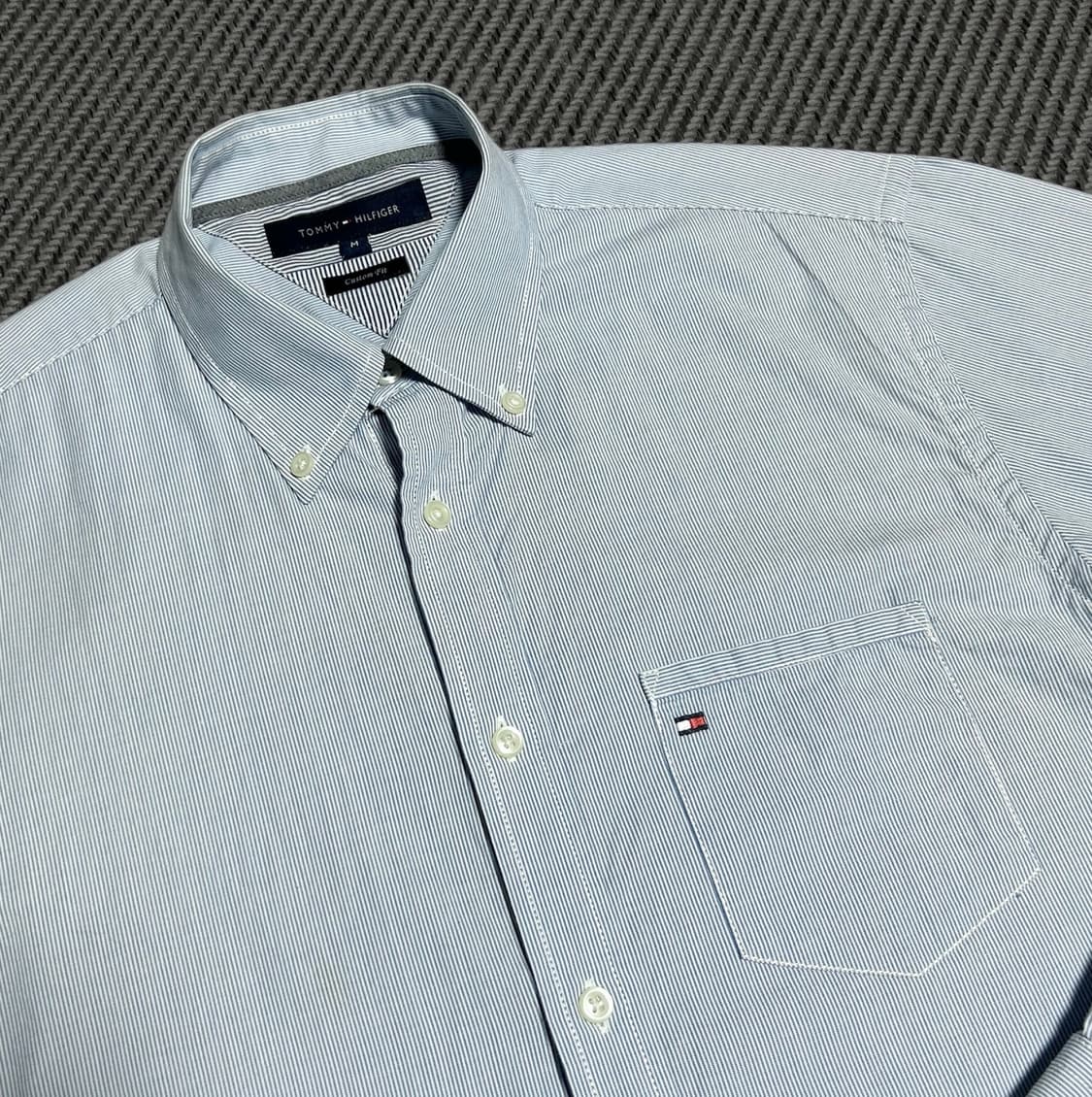 [L] Tommy 타미힐피거 커스텀핏 스트라이프 셔츠 상품이미지4