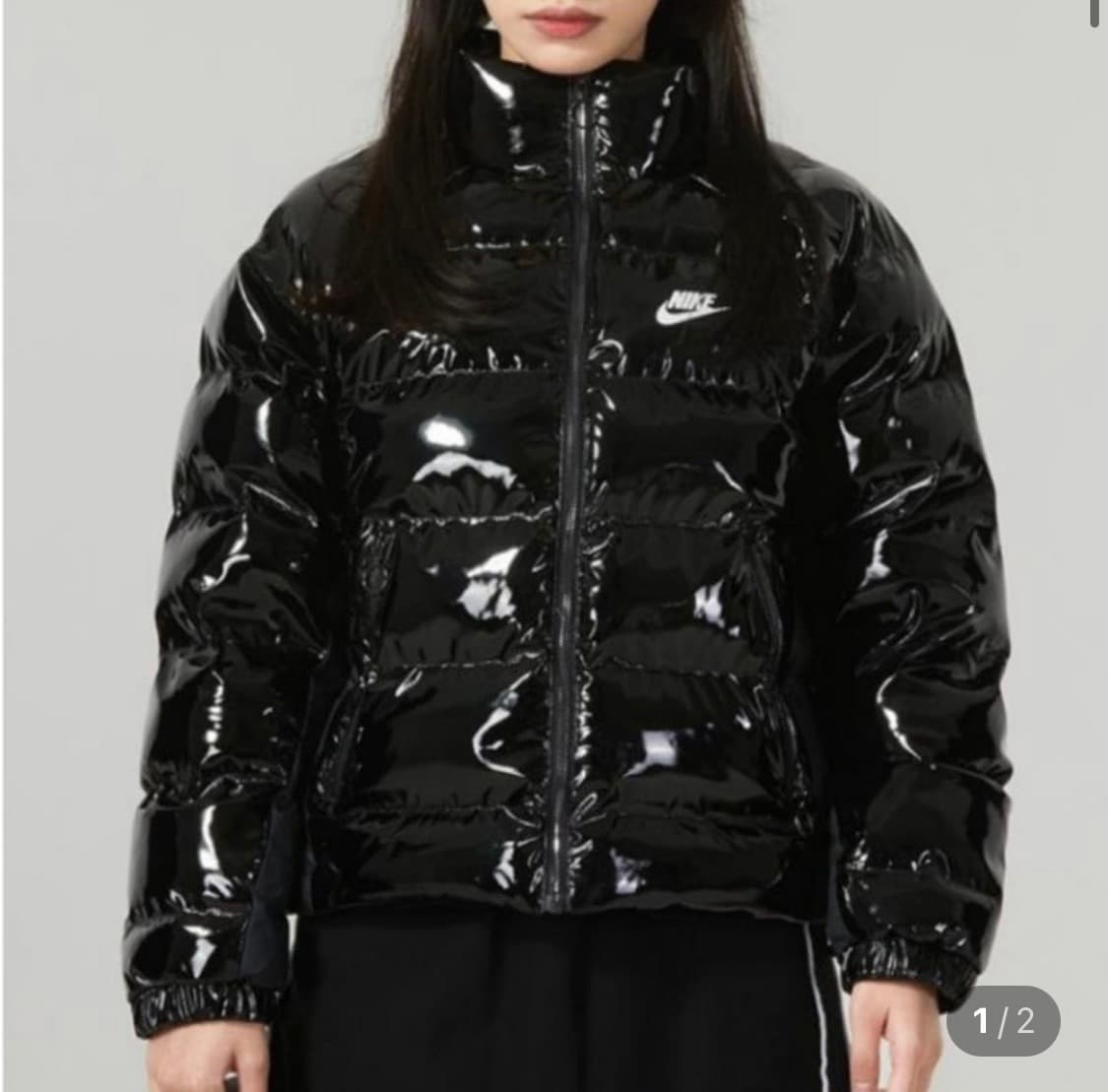 [나이키] 유광 숏패딩 블랙 S 상품이미지1