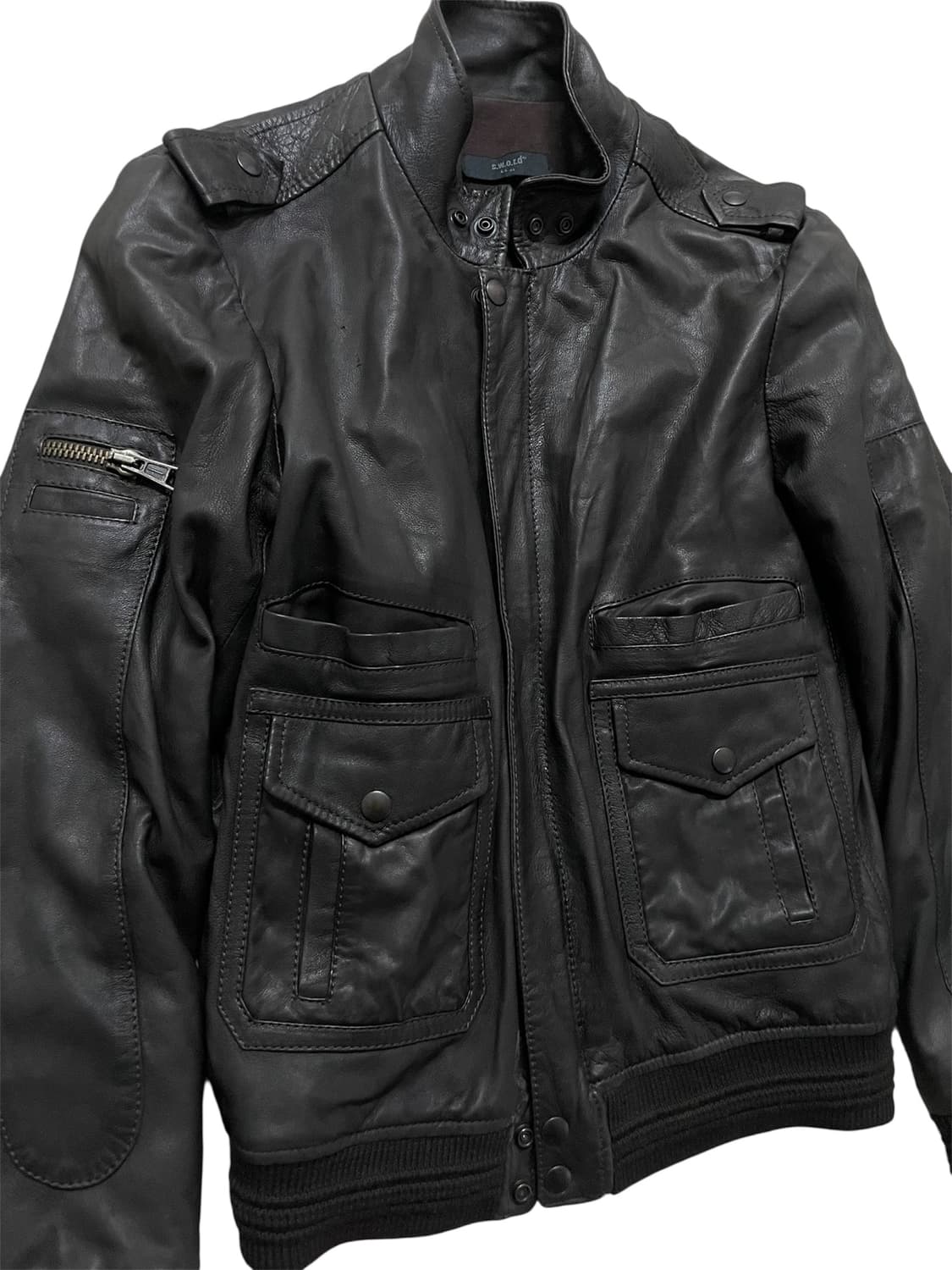 00s Sheepskin 양가죽포켓레더봄버자켓유니섹스다크브라운에디슬리먼 상품이미지3