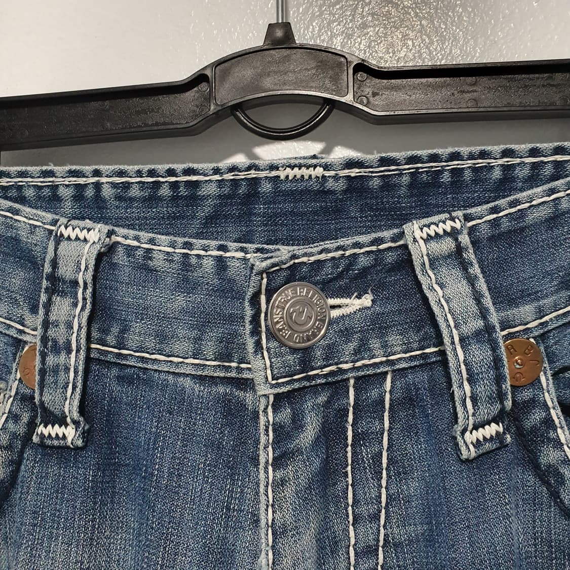 34인치) 트루릴리전 USA 베키 슈퍼 티 U 스티치 데님 팬츠 연청 상품이미지4