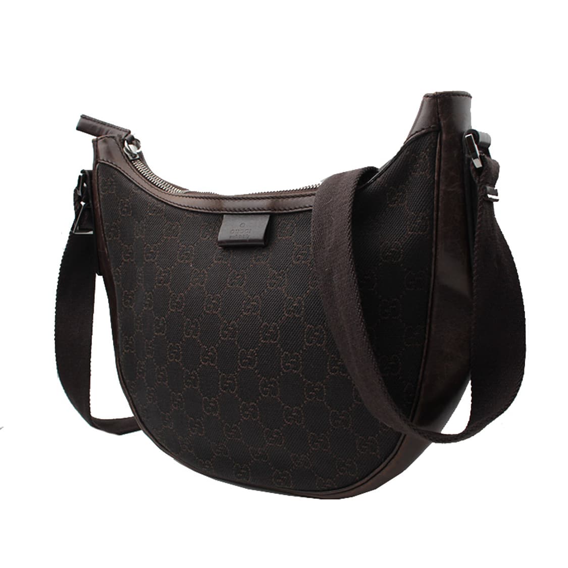 구찌 딥브라운 자카드 하프문 크로스백 상품이미지2