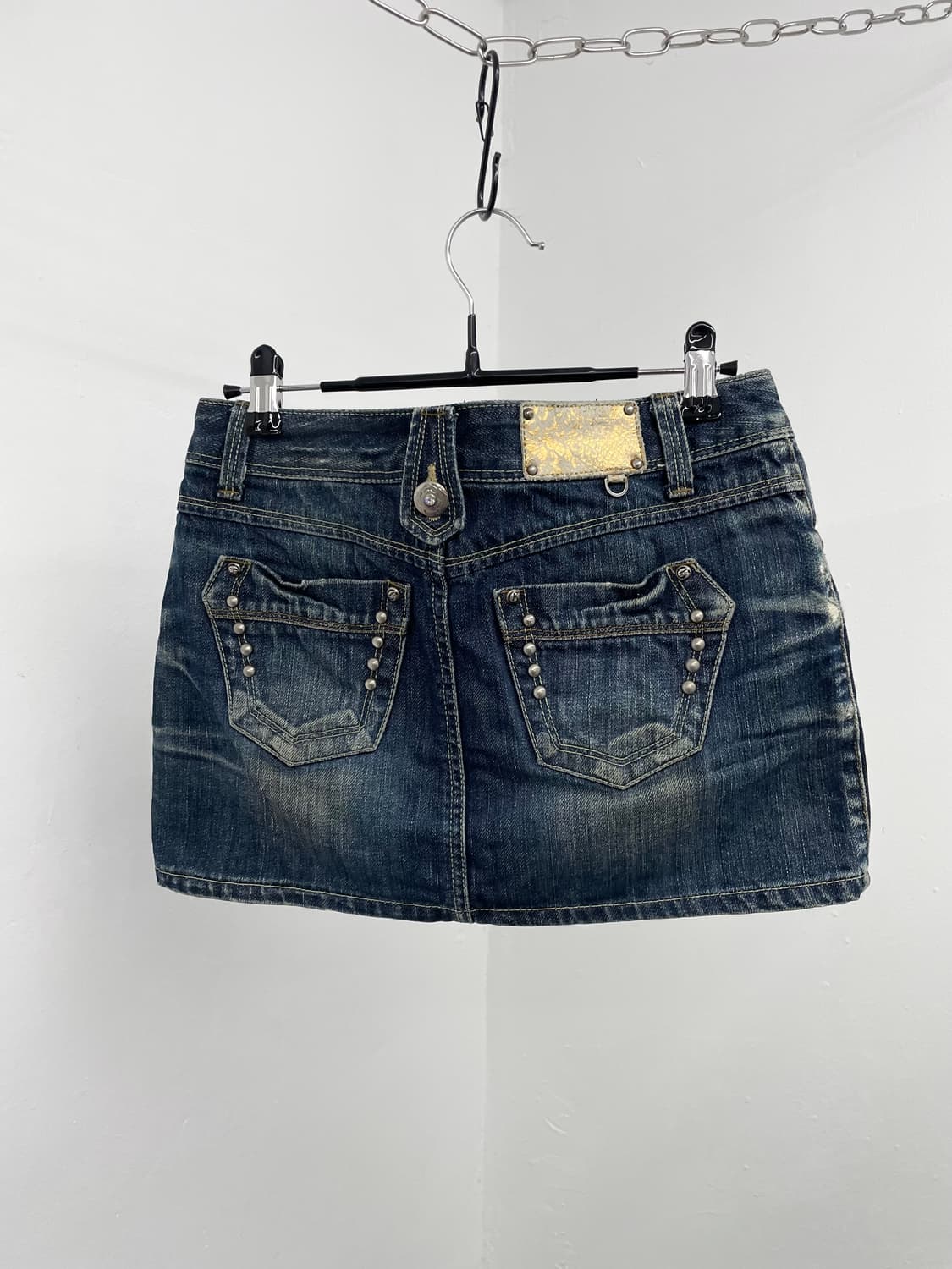 진청 워싱 스터드 스커트 상품이미지2