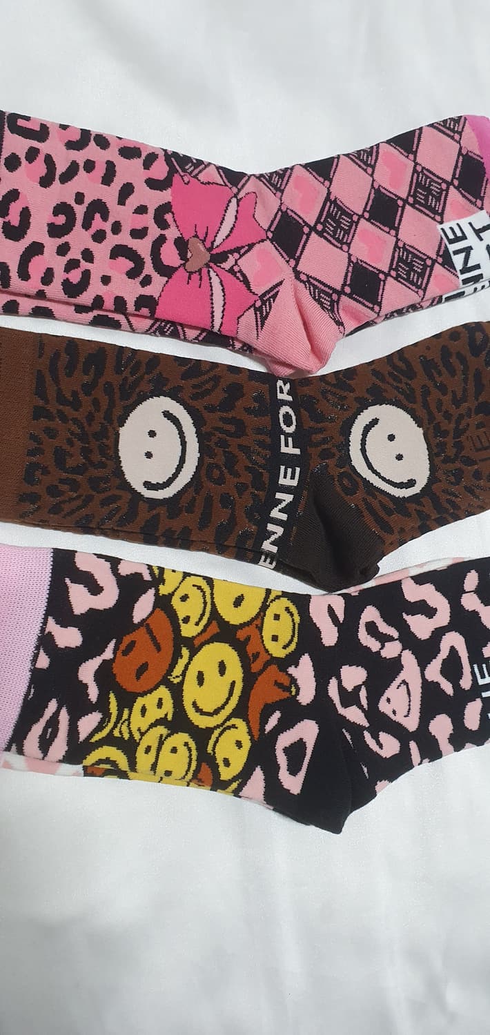 호피 레오파드 리본 스마일 양말 상품이미지7