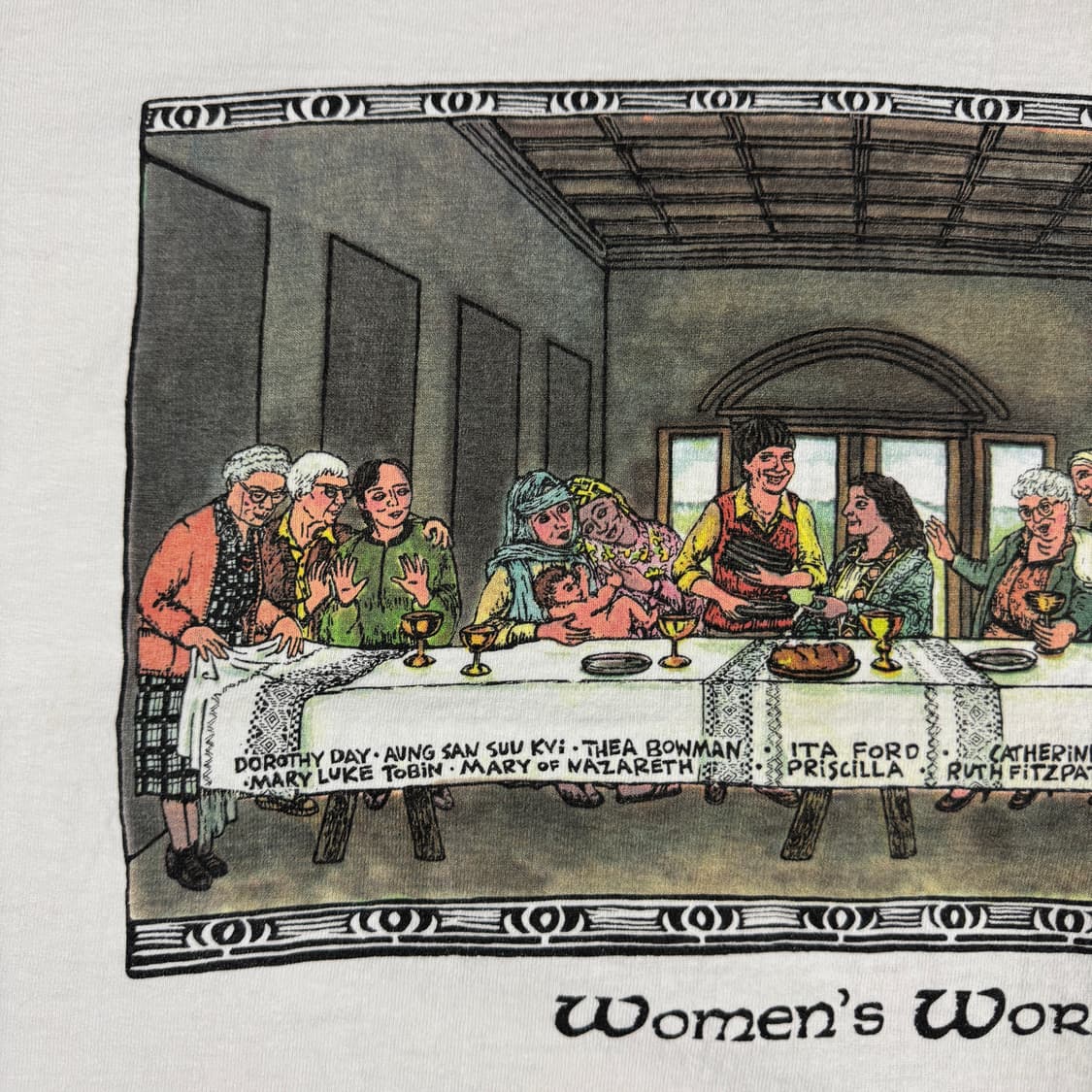 빈티지 90s  최후의 만찬 패러디 티셔츠 Women's Work 상품이미지5