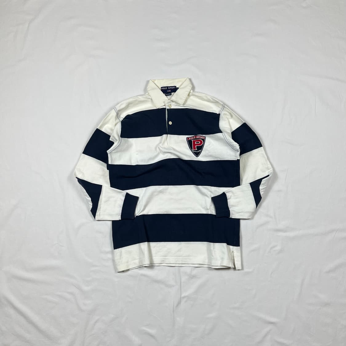 90’s 폴로스포츠 polo sport p 패치 로고 피케 럭비티 상품이미지1