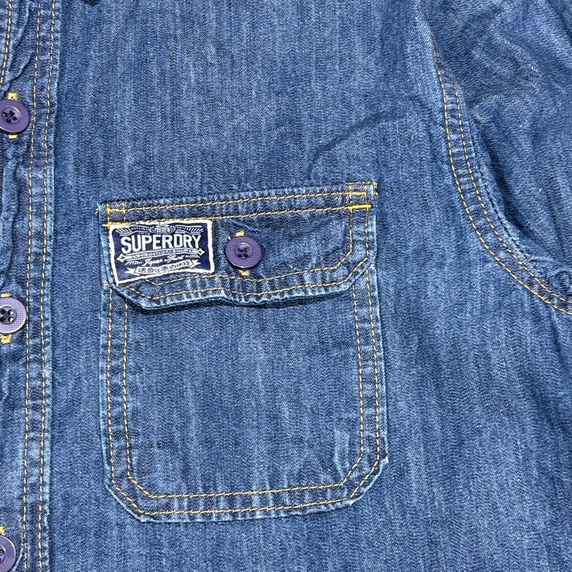 슈퍼드라이 워싱 데님 셔츠 상품이미지6