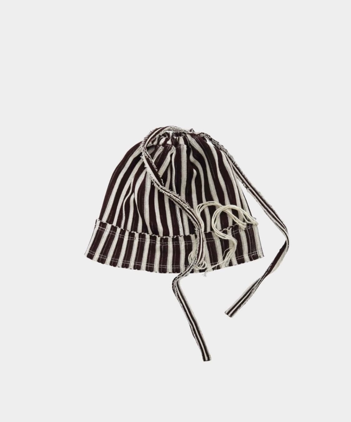 공테잎 스트라이프 리버서블 비니 WHITE / BROWN 상품이미지1