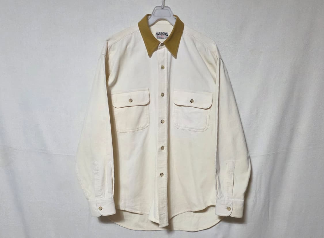 [A급/희귀] GLEE CLUB 코듀로이 x 스웨이드 배색 워크셔츠 상품이미지2