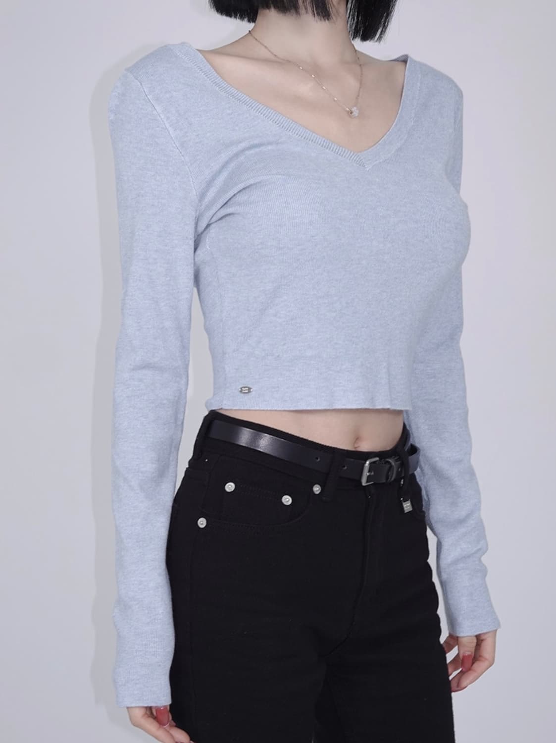 (새상품) 페일제이드 레이온 니트 티 네이비  상품이미지2