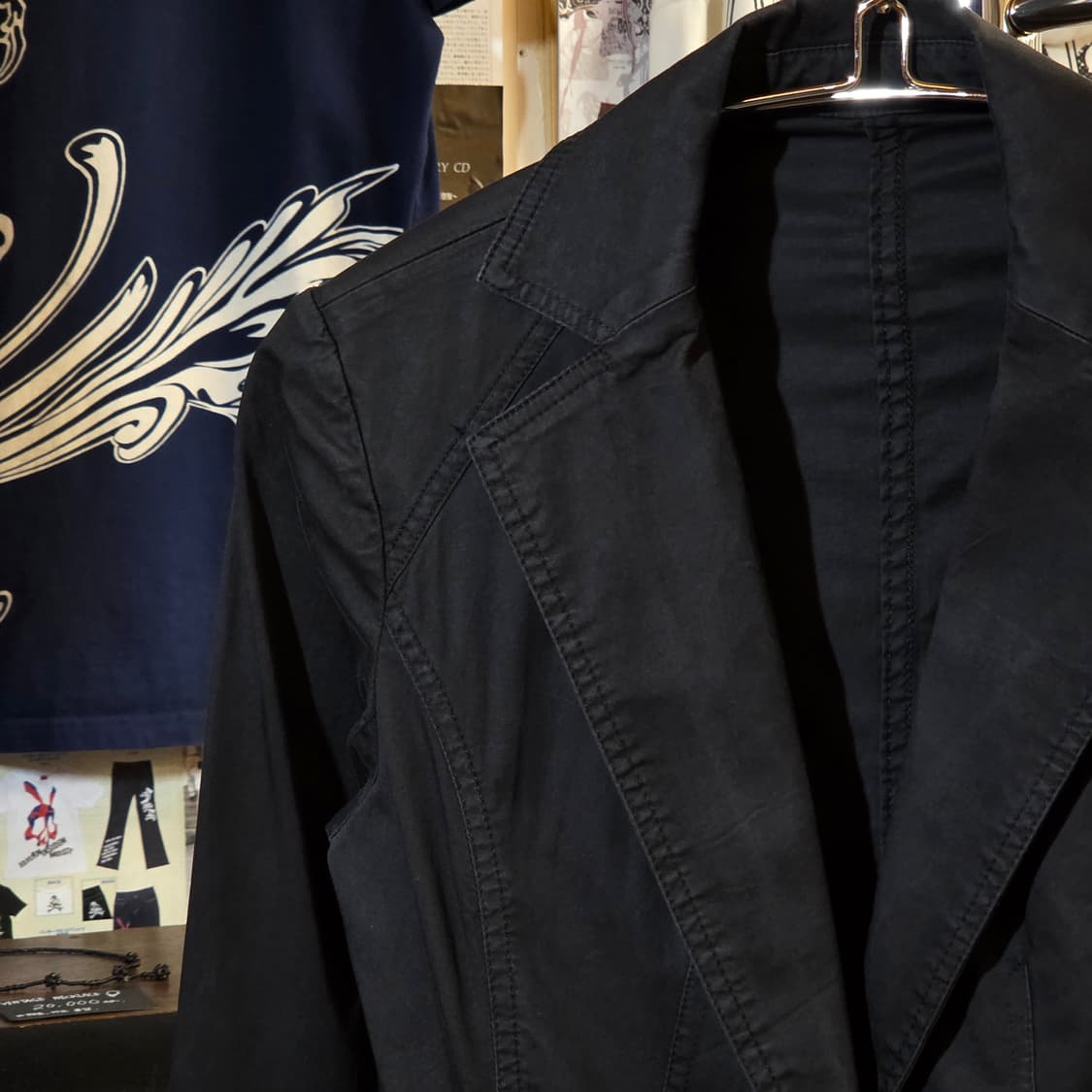 JPN 원버튼 블랙 코튼 슬림핏 블레이져 상품이미지2