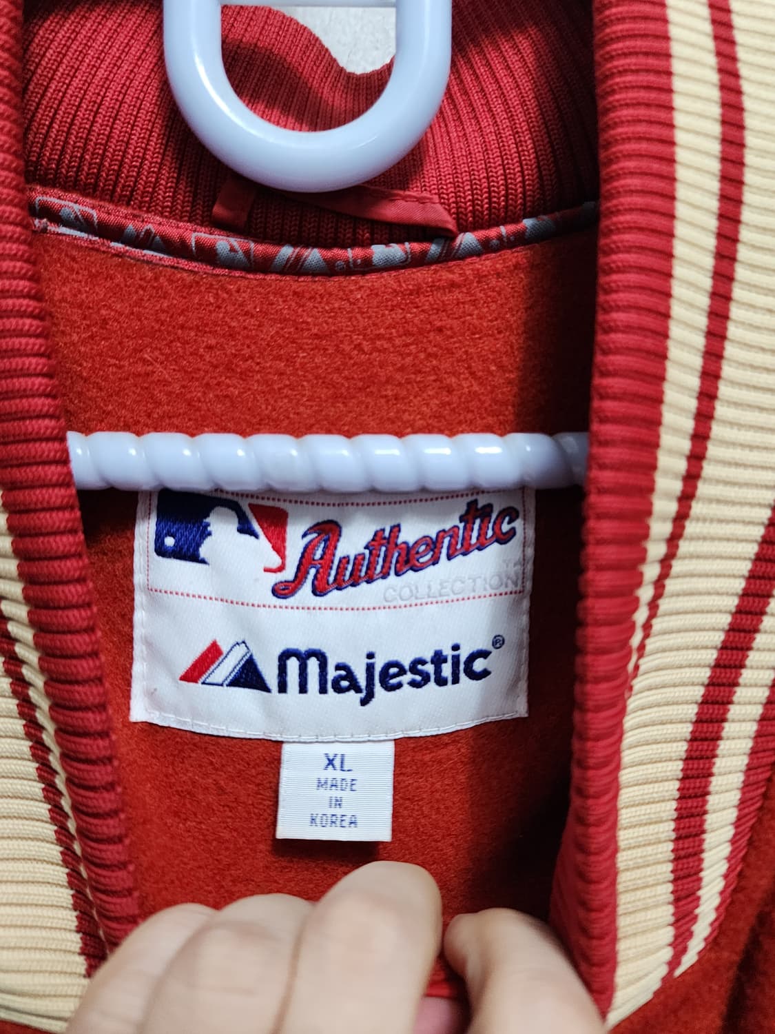 90s 마제스틱 x MLB 보스턴 레드삭스 리얼레더 바시티자켓 상품이미지6