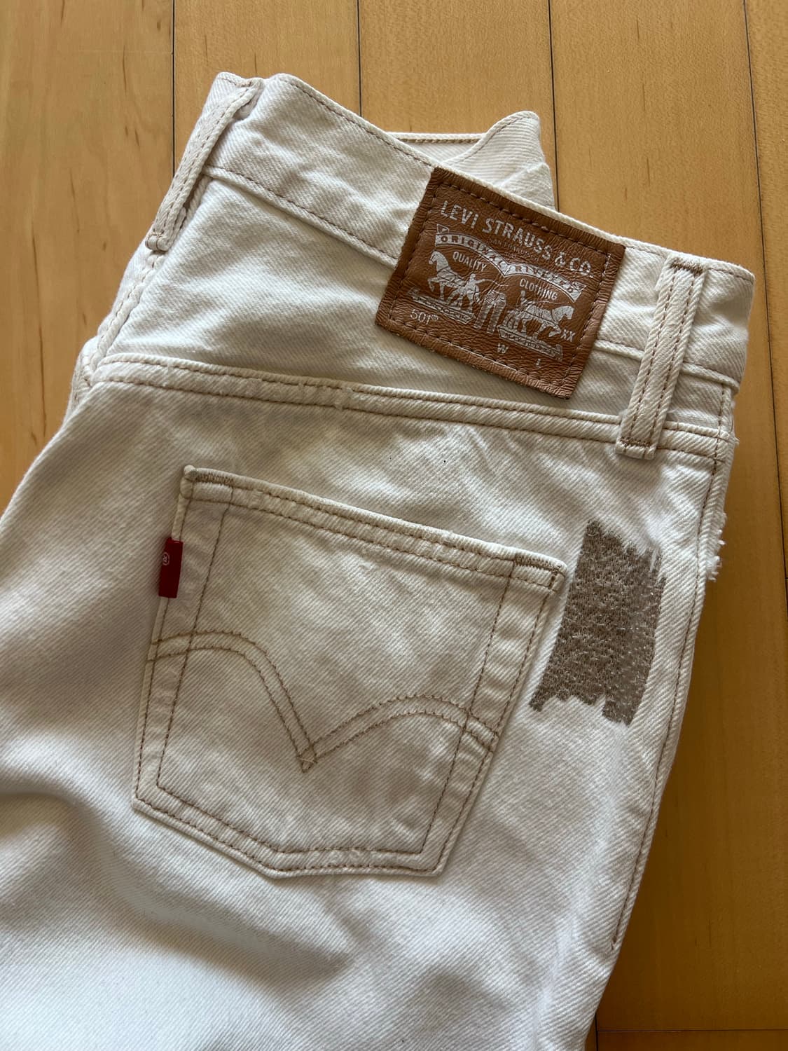 리바이스 501 커스텀 화이트 데님 W25 상품이미지2