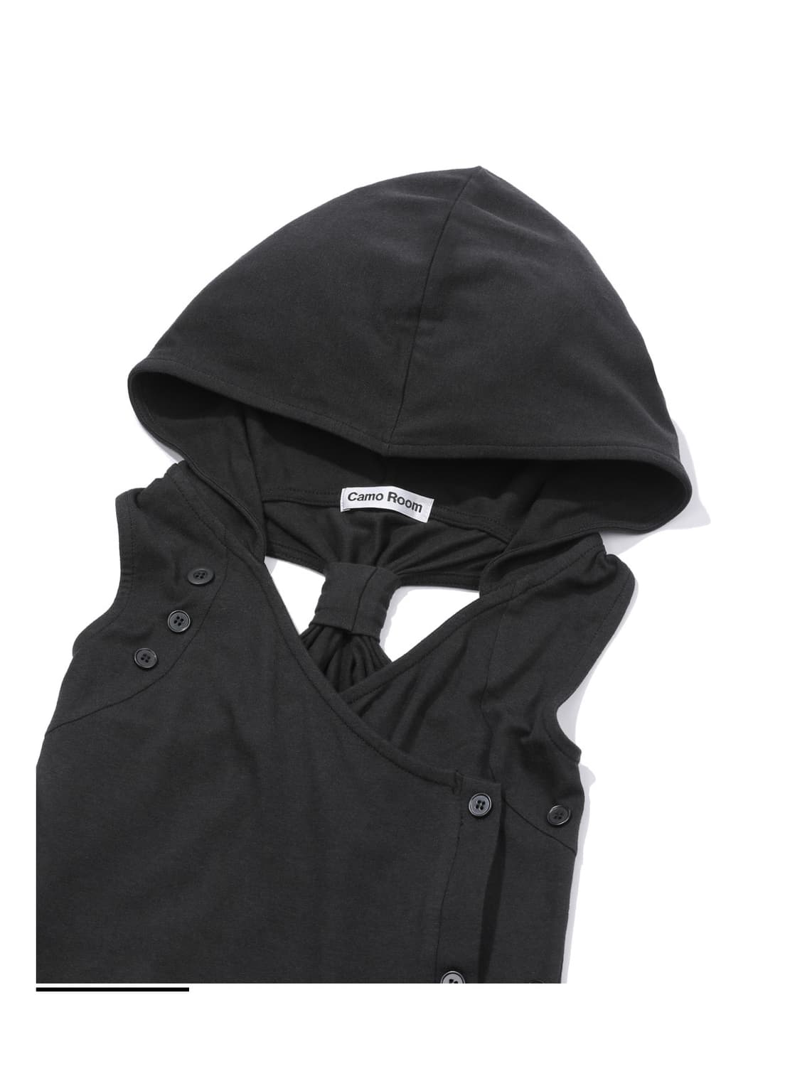 HOODED SLEEVELESS TOP_BLACK 상품이미지3