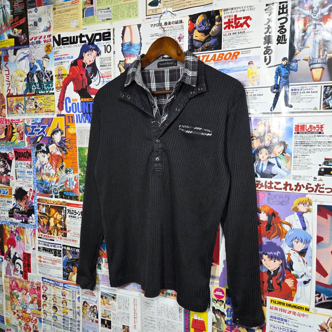 JPN 펑크 셔츠 레이어드 골지 롱슬리브 상품이미지2