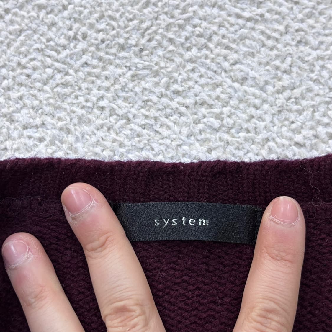 F 한섬시스템 버건디 가디건 자켓 0407E1 상품이미지3