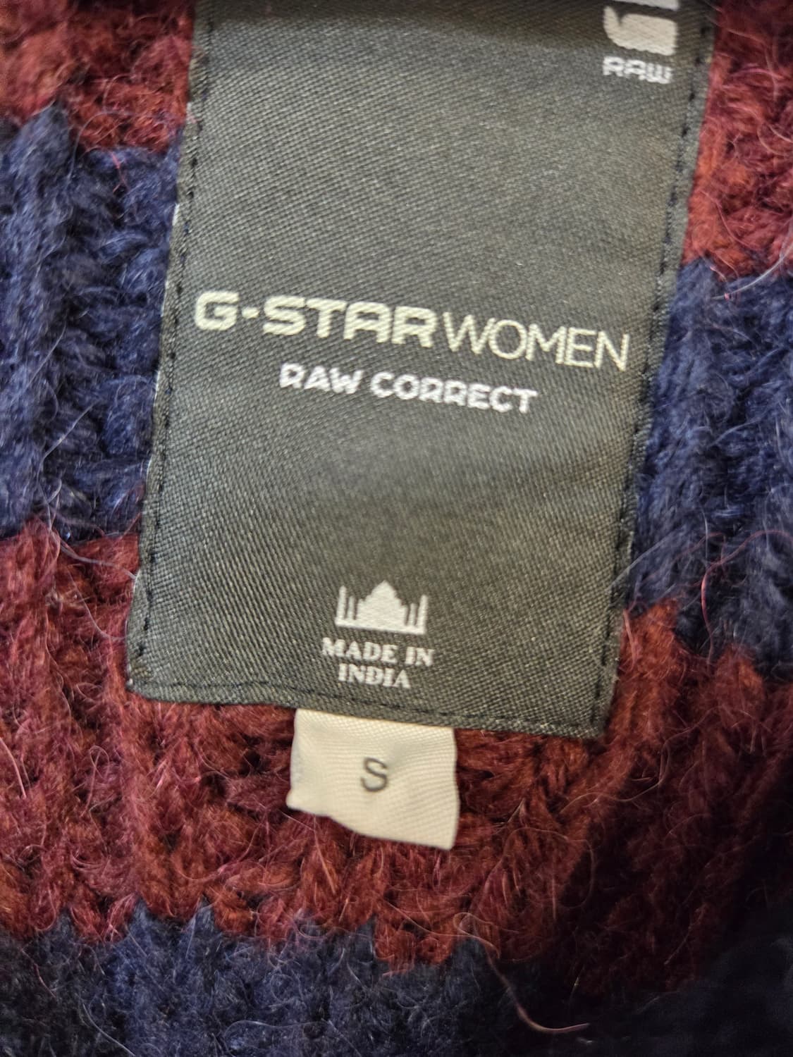 G-STAR줄무늬 니트 스웨터 네이비/와인(S) 상품이미지7