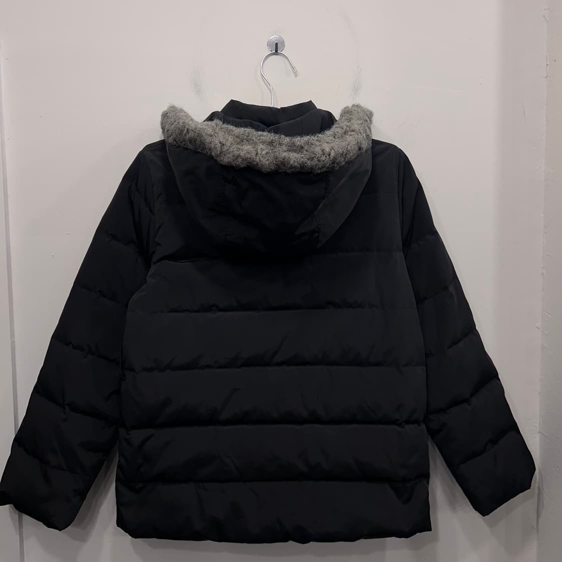 시스템 부클헤어 후드 글로시 패딩 자켓 상품이미지5