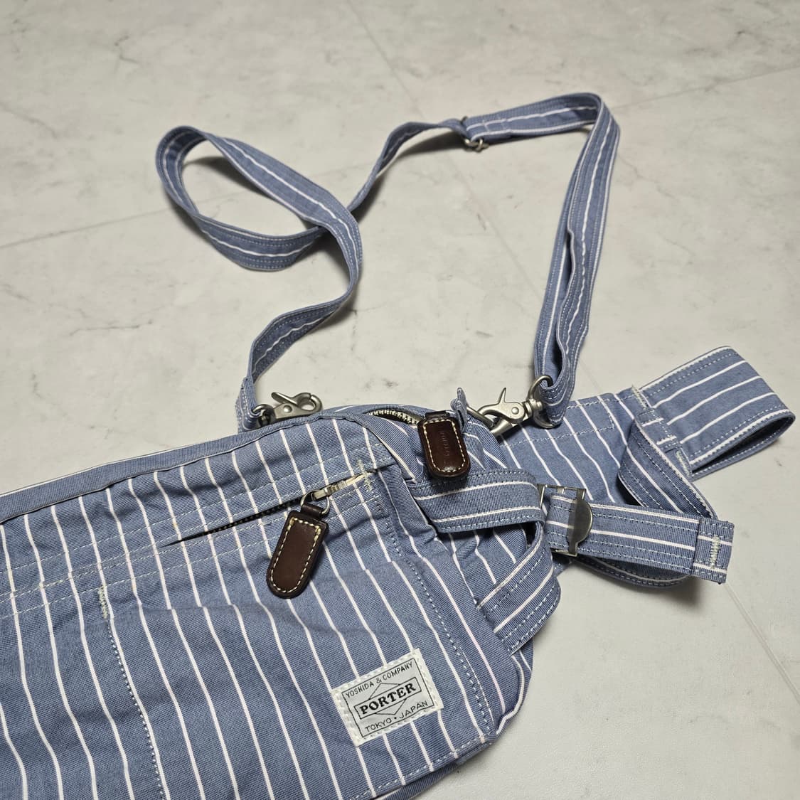 요시다포터 스트라이프 코튼 투웨이 힙색 상품이미지2