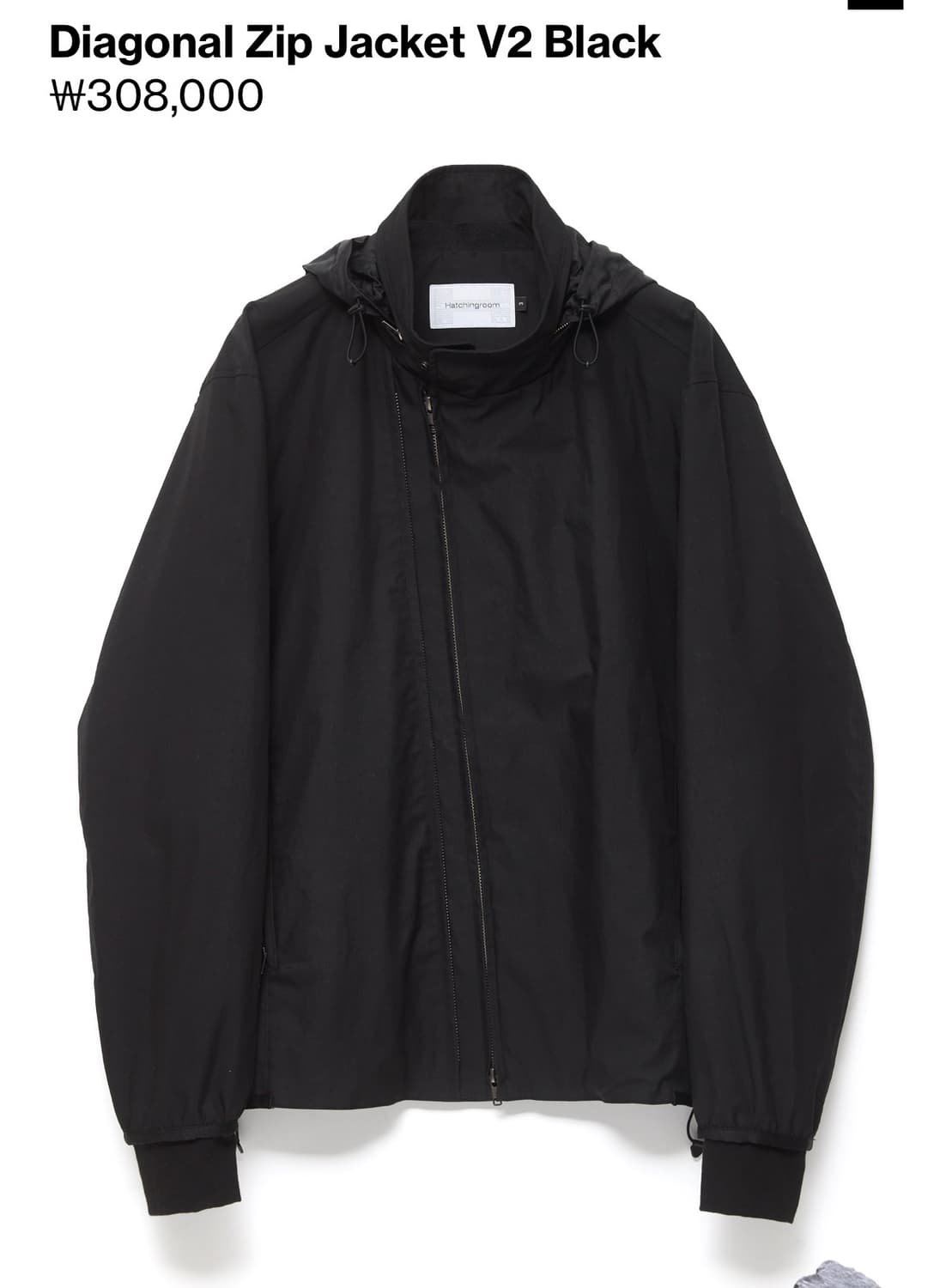 [4] 26ss 해칭룸 다이애그널 집 자켓 블랙 상품이미지1