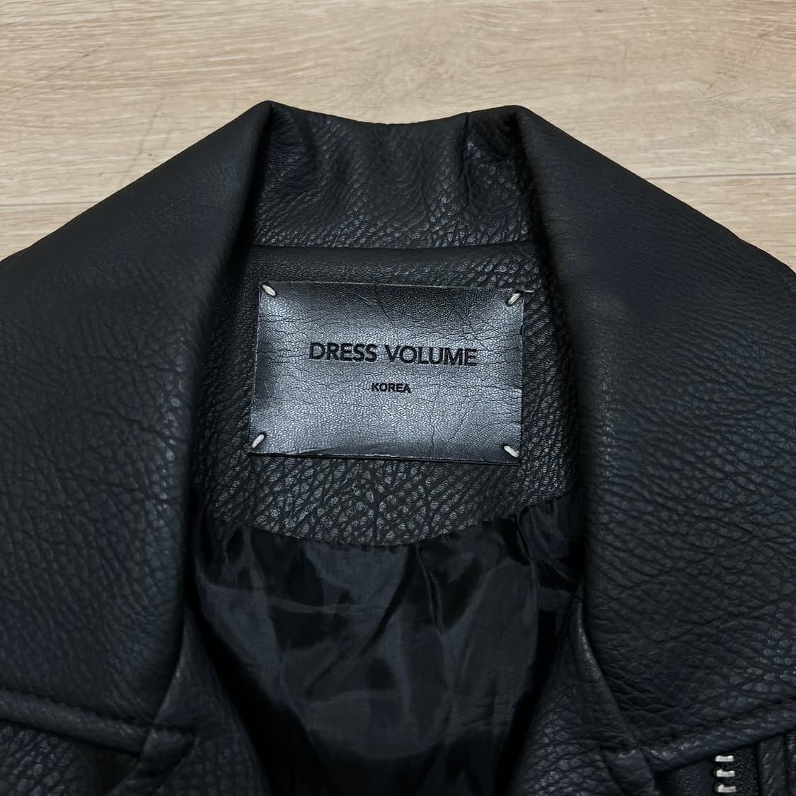드레스볼륨 싱글 에코 레더 라이더 가죽자켓 [블랙] L/100 상품이미지4