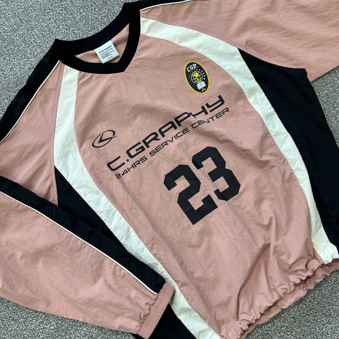 코드그라피 화섬 배색 스포츠 크루넥 상품이미지2