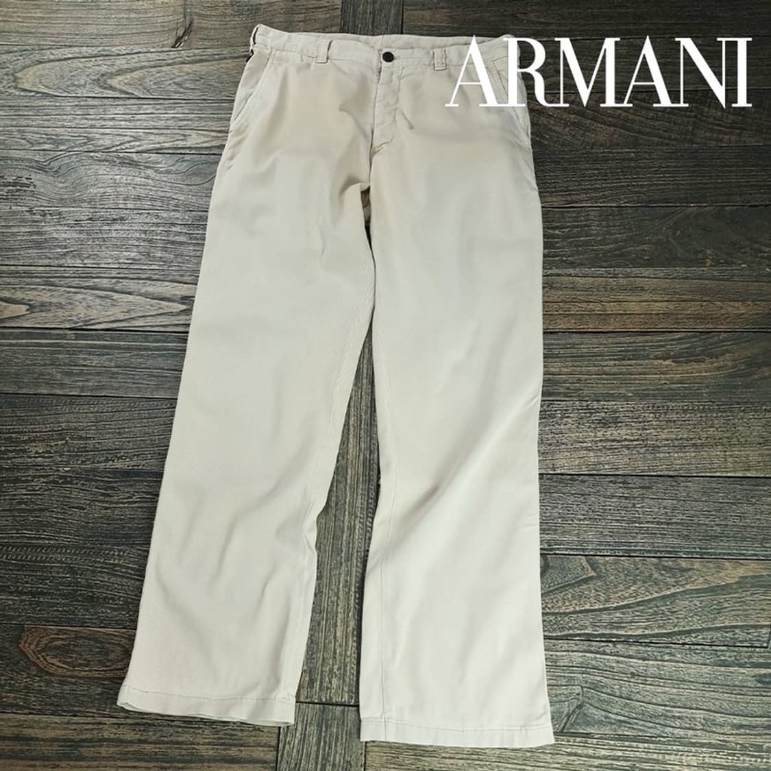[아르마니] 루즈 스트레이트 미니멀 코튼 팬츠 아이보리 P01520 상품이미지1