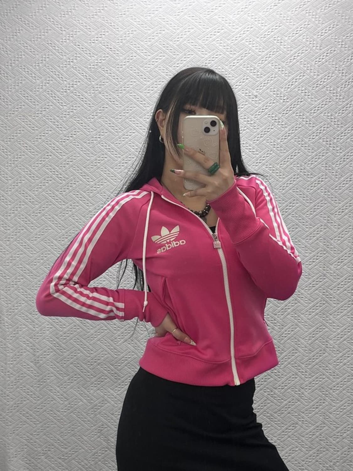 아디다스 Y2K 레트로 00's 핫핑크 플락 후드 져지 90 C09207 상품이미지1