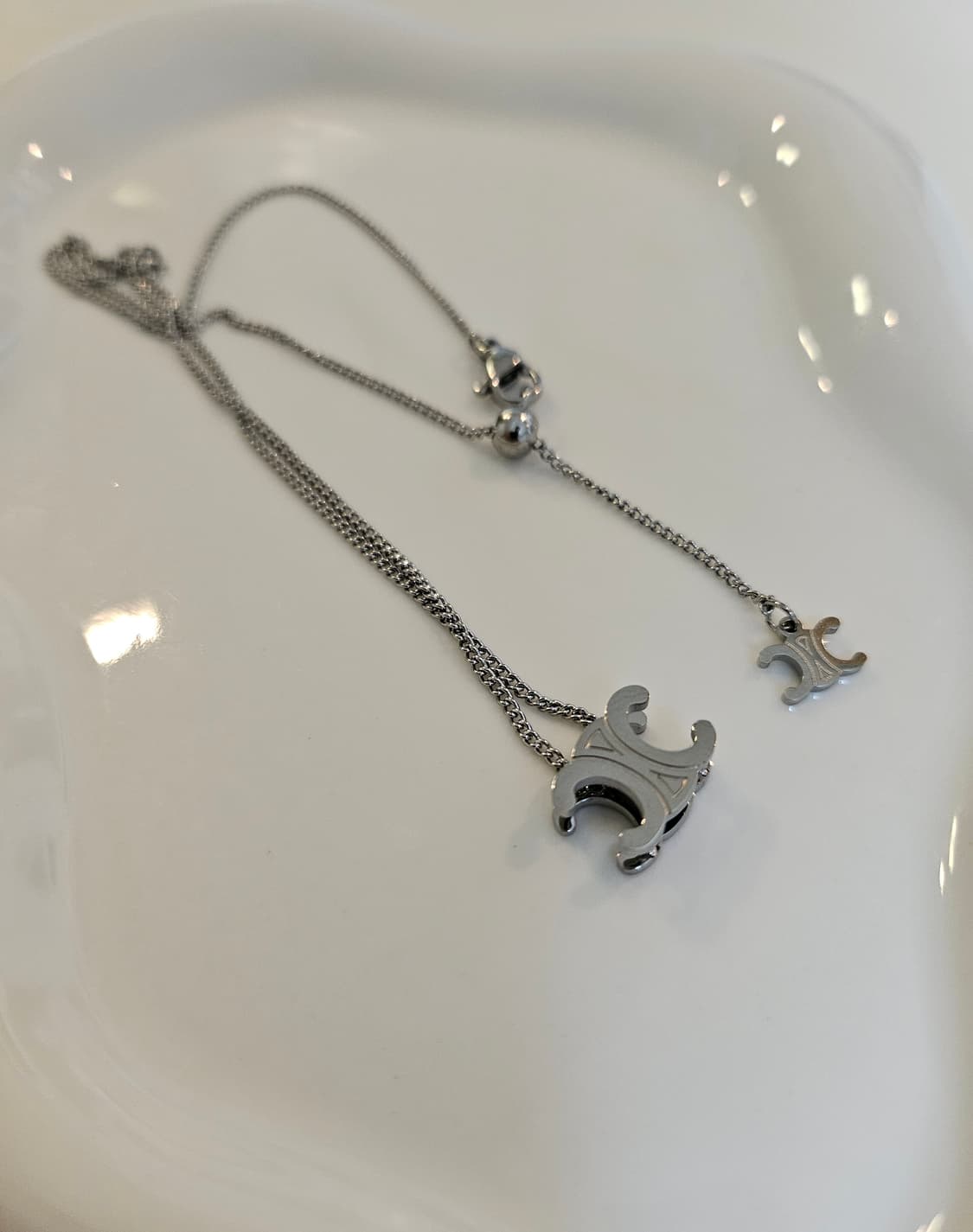 셀린느 업사이클링 양면 은장 목걸이 상품이미지1