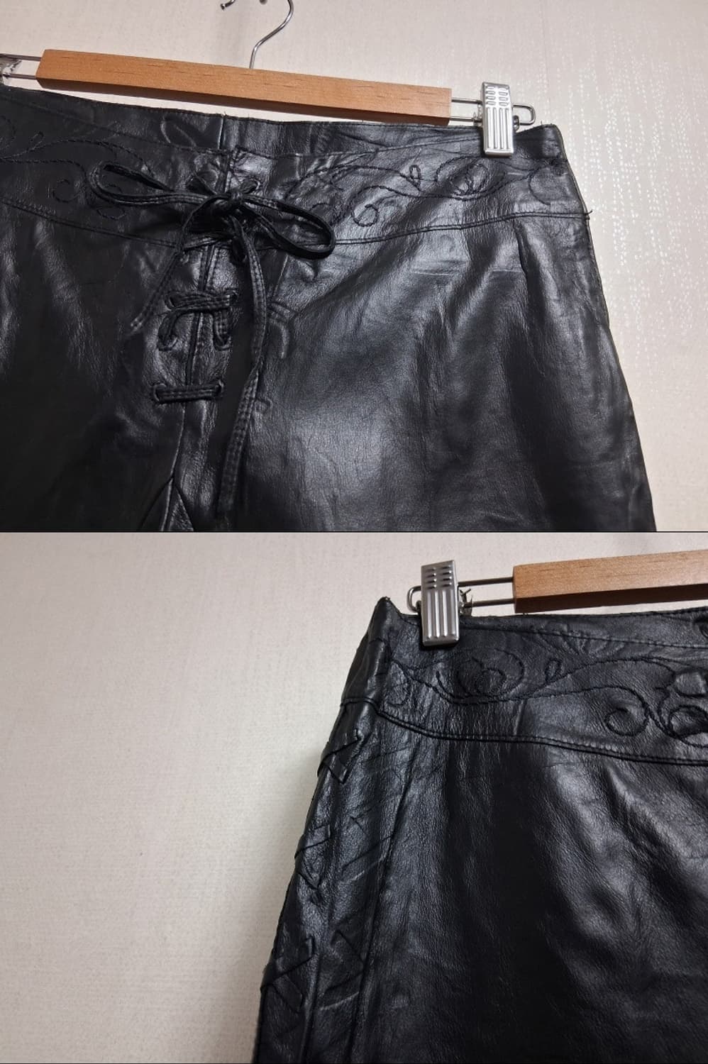 일본구제 스피치오 가죽팬츠 부츠컷 소가죽 안감유 28인치 28반정도  표 상품이미지4