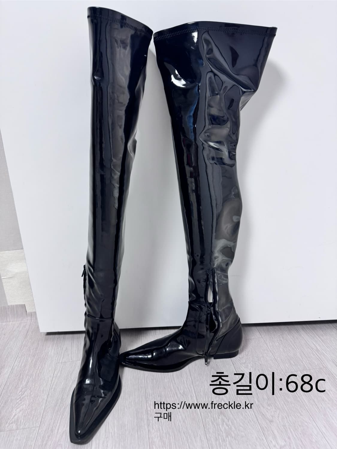 프레클 에나멜 니하이부츠 상품이미지1