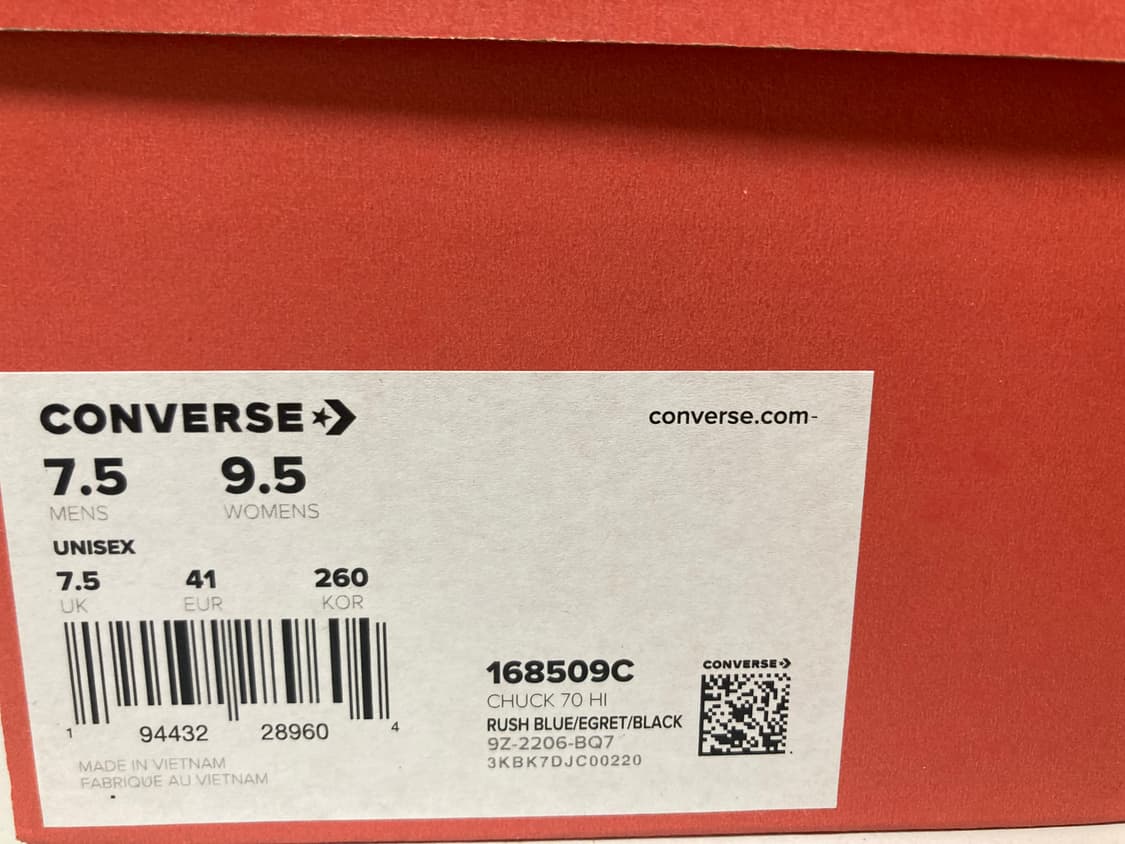 [컨버스,260]척70 러쉬블루 하이 풀박 상품이미지8