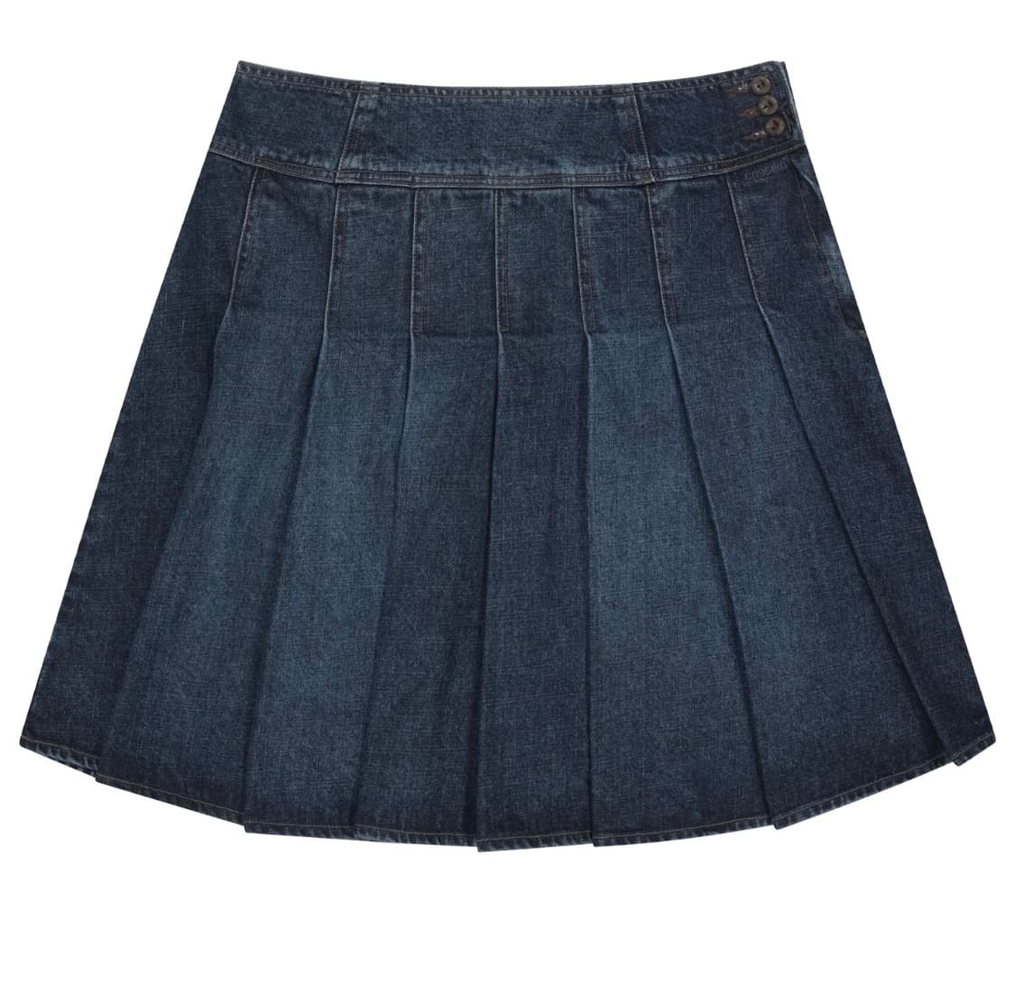 DEEP DENIM PLEATS SKIRT NAVY 상품이미지1