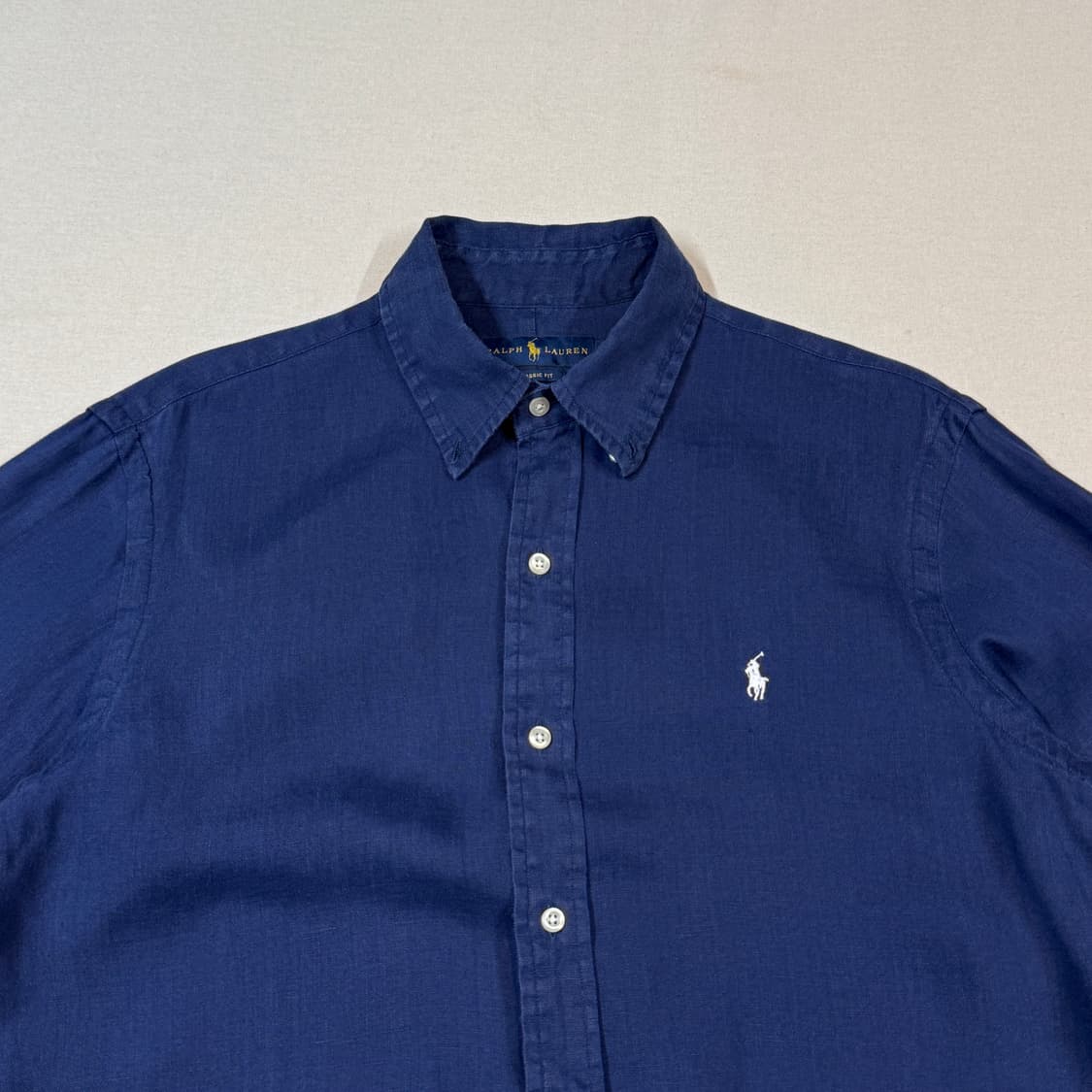 M) 폴로 랄프로렌 클래식핏 네이비 린넨 셔츠 상품이미지3